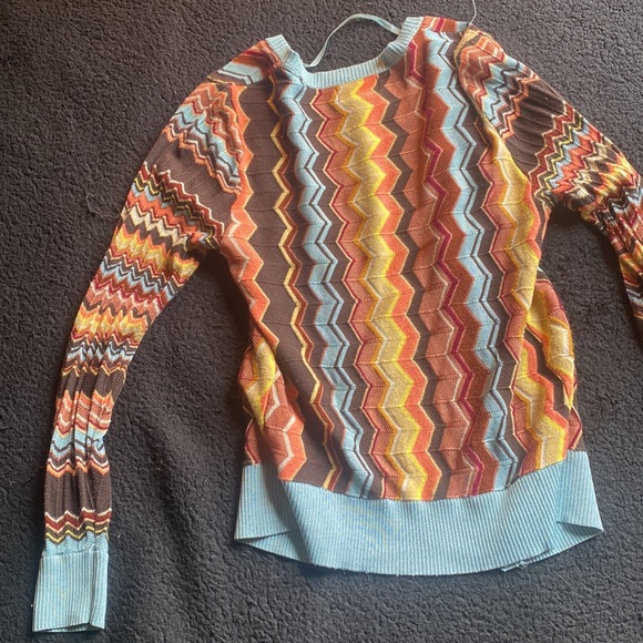 Missoni Target chevron colorful baby blue pastel cardigan S geometric print - Picture 8 of 8